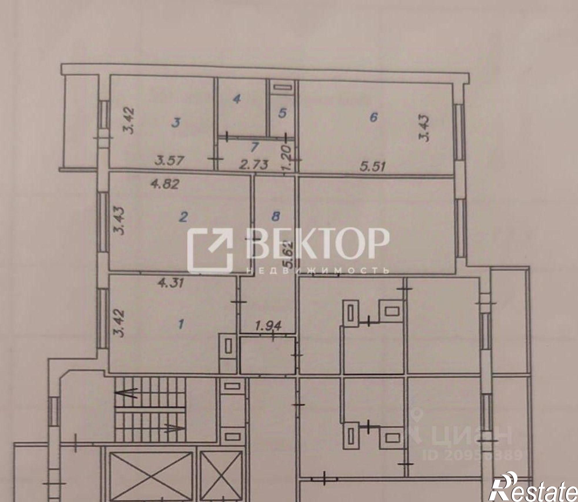 Купить квартиру за 7 200 000 рублей на г Иваново, мкр Рождественский, 8