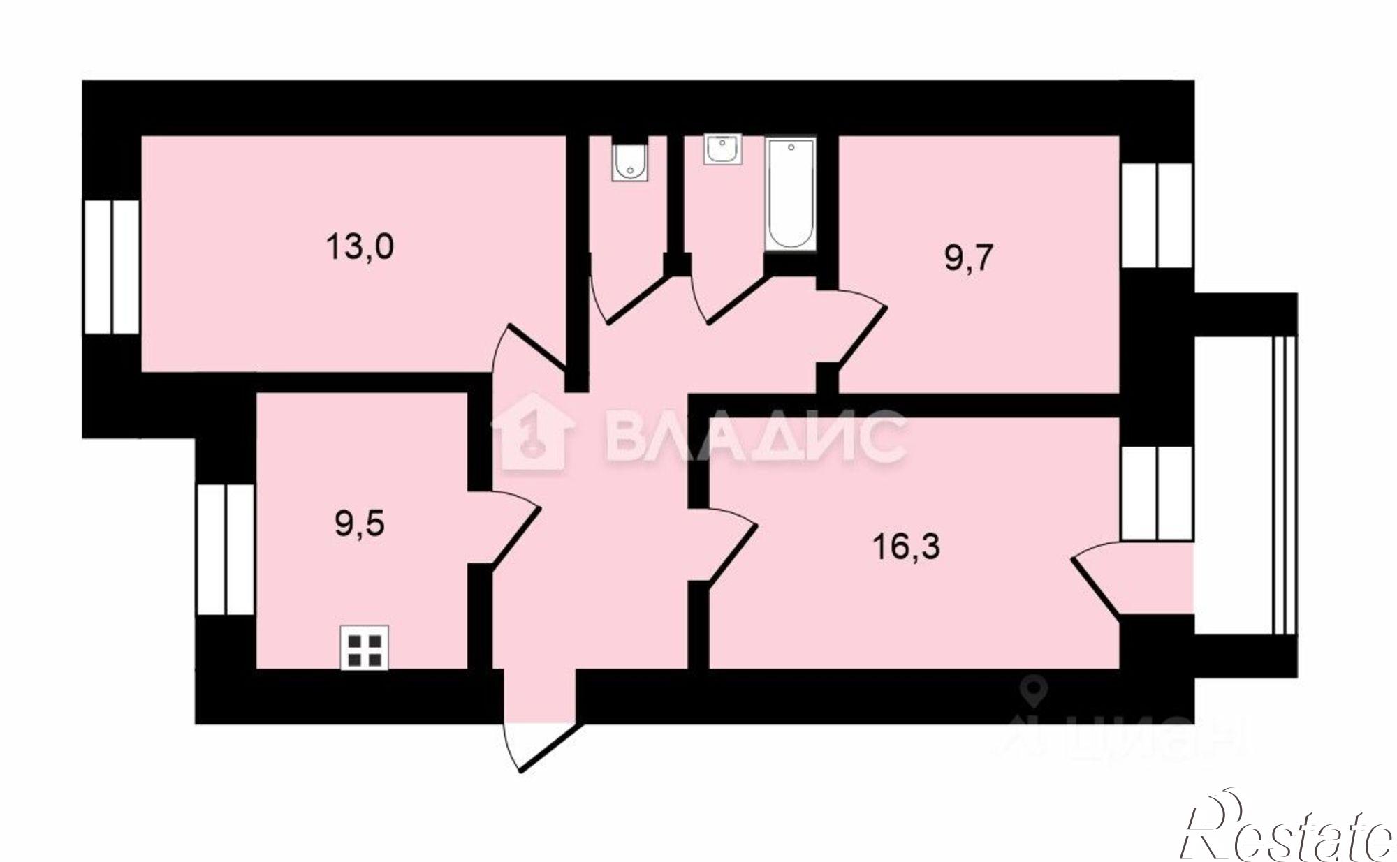 Купить квартиру за 7 950 000 рублей на улица Багаева, 37
