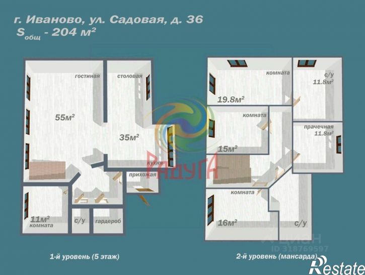 5-комн квартира Садовая улица, 36,  д. 36