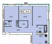 3-комн, 91 кв м, этаж 8/9 ул Победы, 40