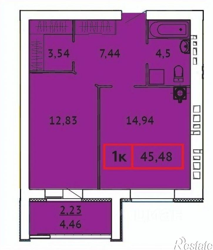 1-комн квартира в новом доме ул 2-я Полевая, 3,  д. 3