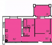 2-комн, 63 кв м, этаж 2/9 улица Постышева, 10