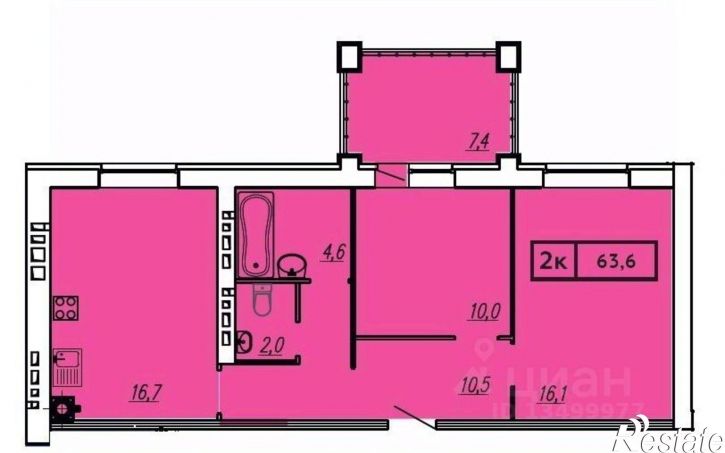 2-комн квартира в новом доме улица Постышева, 10,  д. 10