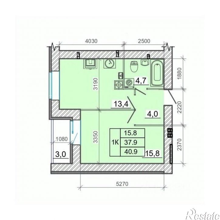 1-комн квартира в новом доме пер 1-й Спартака, 9,  д. 9