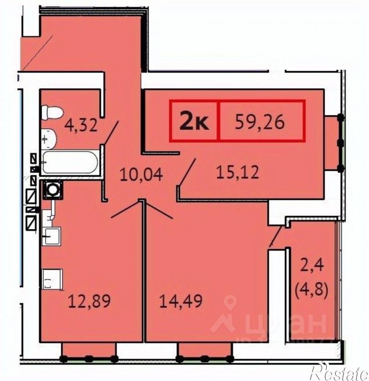 2-комн квартира в новом доме 3-я Первомайская улица, 8,  д. 8
