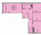 3-комн, 86 кв м, этаж 17/17 ул 1-я Камвольная, 7