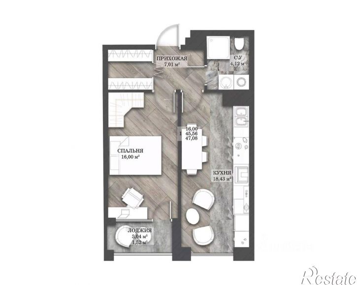 1-комн квартира в новом доме пр-кт Ленина, 55В,  д. 55В