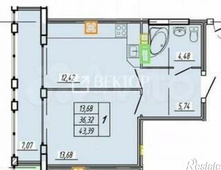 1-комн квартира Стартовая улица, 5,  д. 5