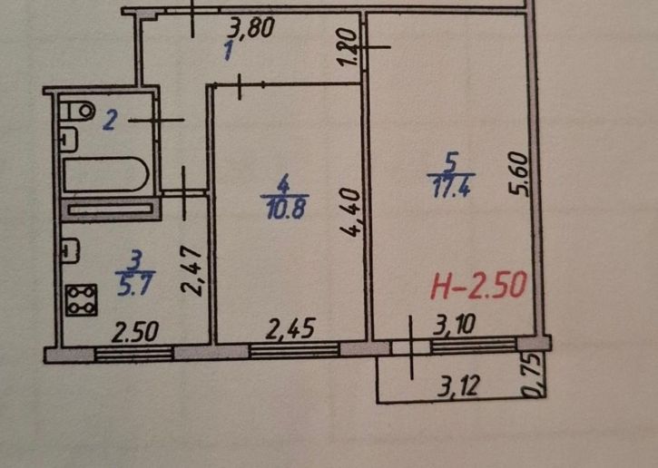 2-комн квартира Мякишева ул, 3