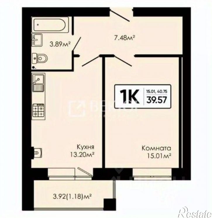 1-комн квартира ул Велижская, 20,  д. 20