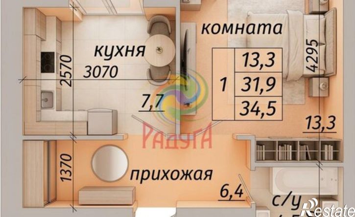 1-комн квартира пр-д 12-й, 25,  д. 25