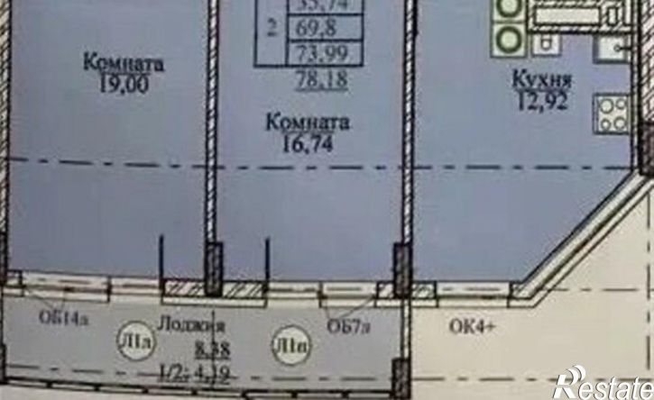 2-комн квартира Профсоюзная улица, лит1,  д. лит1