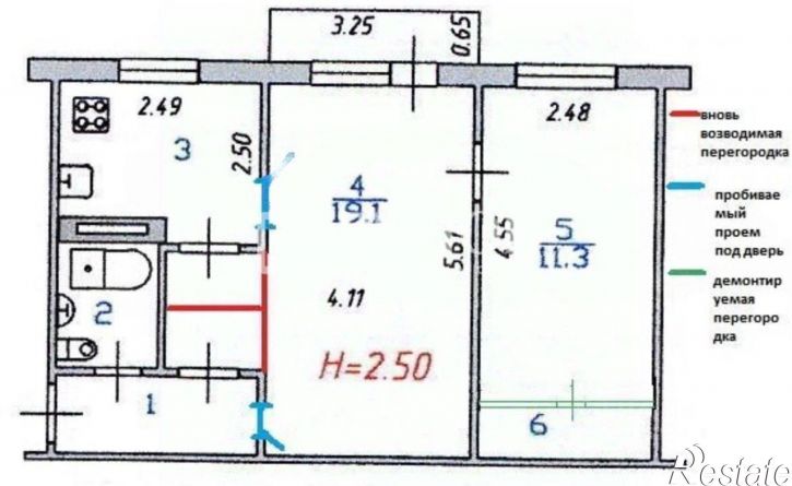 2-комн квартира улица Маршала Василевского, 4А,  д. 4А