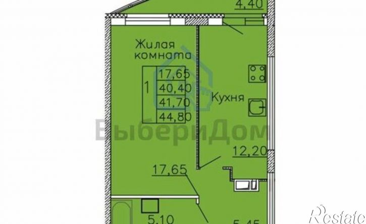 1-комн квартира Революционная улица, 36 к2,  д. 36 к2