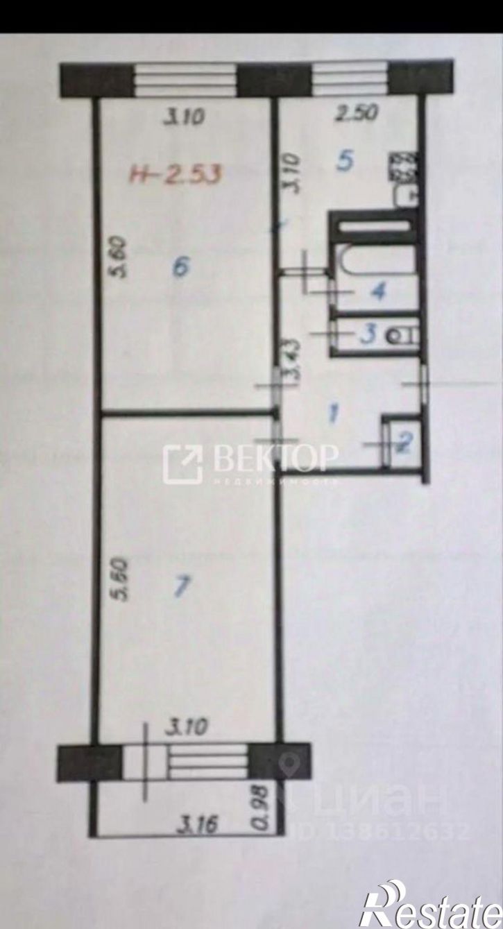 2-комн квартира ул Ульяновская, 58,  д. 58