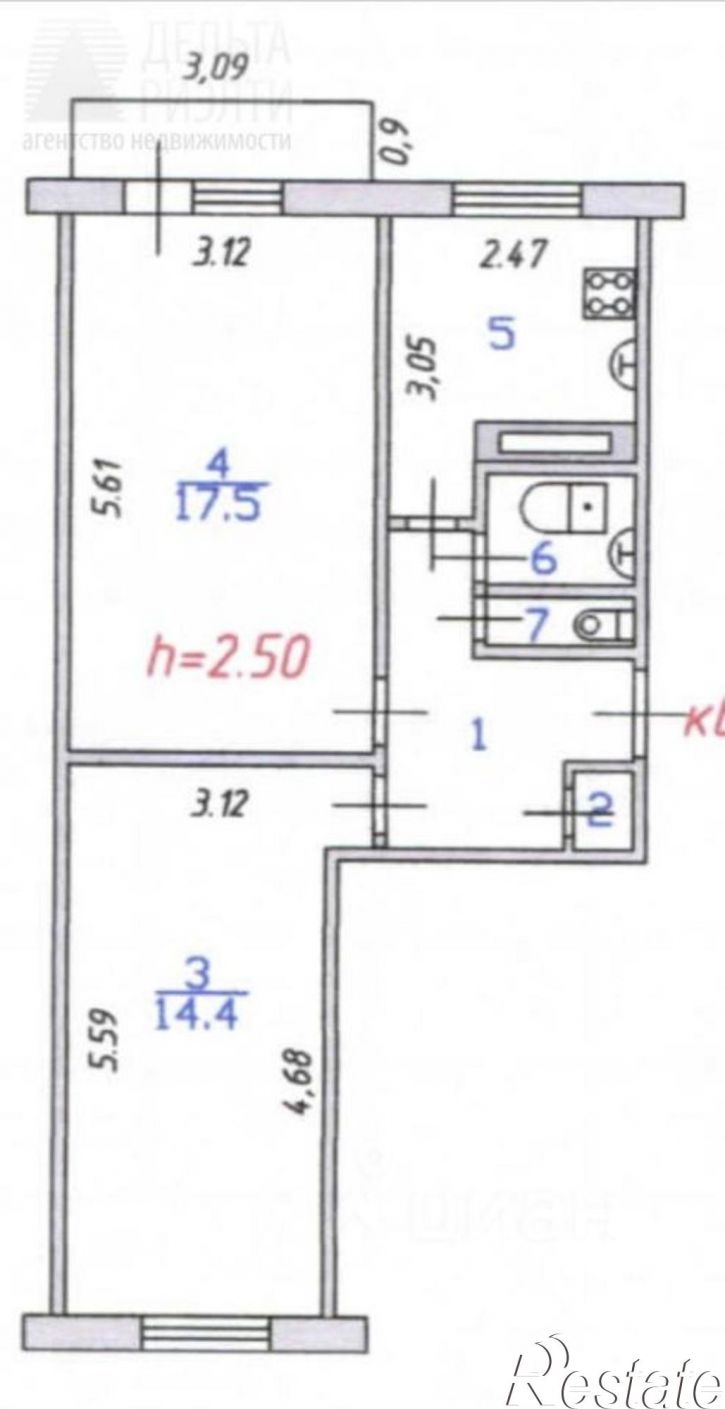 2-комн квартира ул Благова, 32,  д. 32