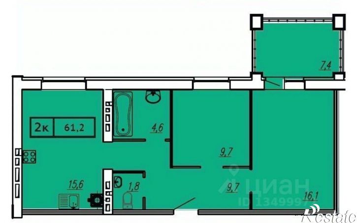 2-комн квартира в новом доме ул Постышева, 8,  д. 8