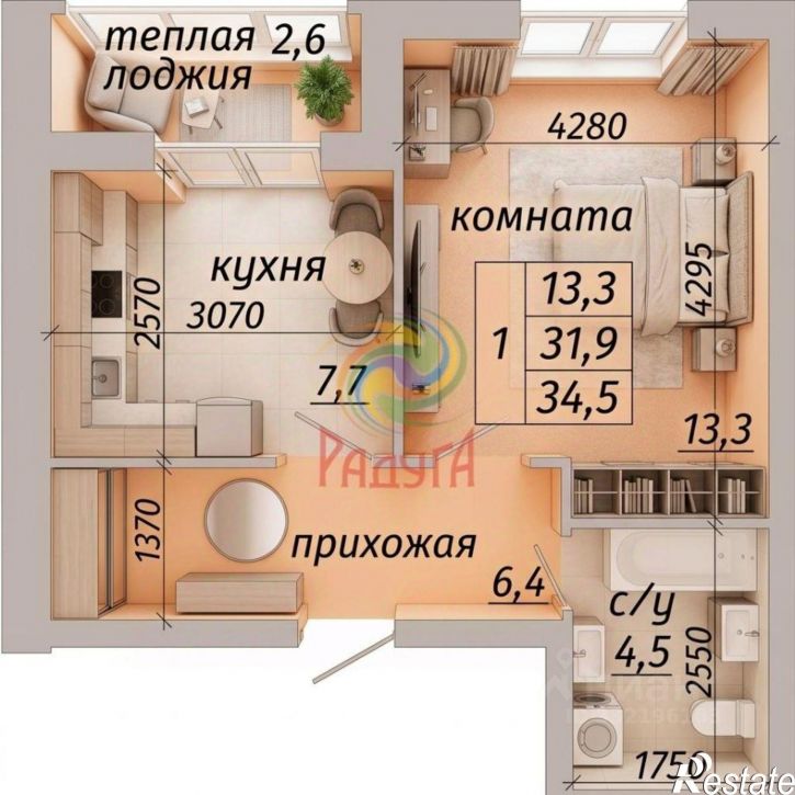 1-комн квартира пр-д 12-й, 25,  д. 25