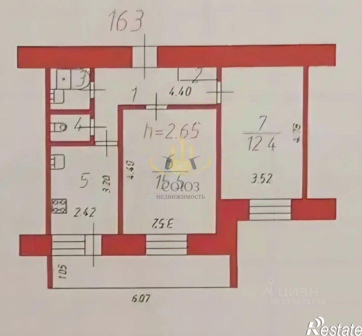 2-комн квартира ул Богдана Хмельницкого, 6,  д. 6