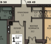 1-комн, 35 кв м, этаж 3/10 ул Чайковского, 40
