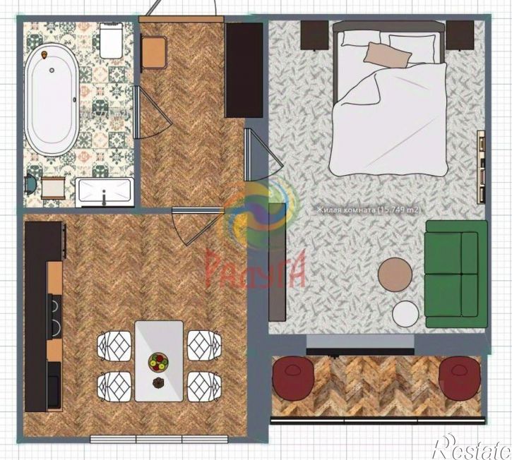 1-комн квартира пер Белинского, 6,  д. 6