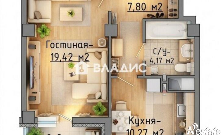 1-комн квартира ул Полка "Нормандия-Неман", 106 2,  д. 106 2,  к. 2