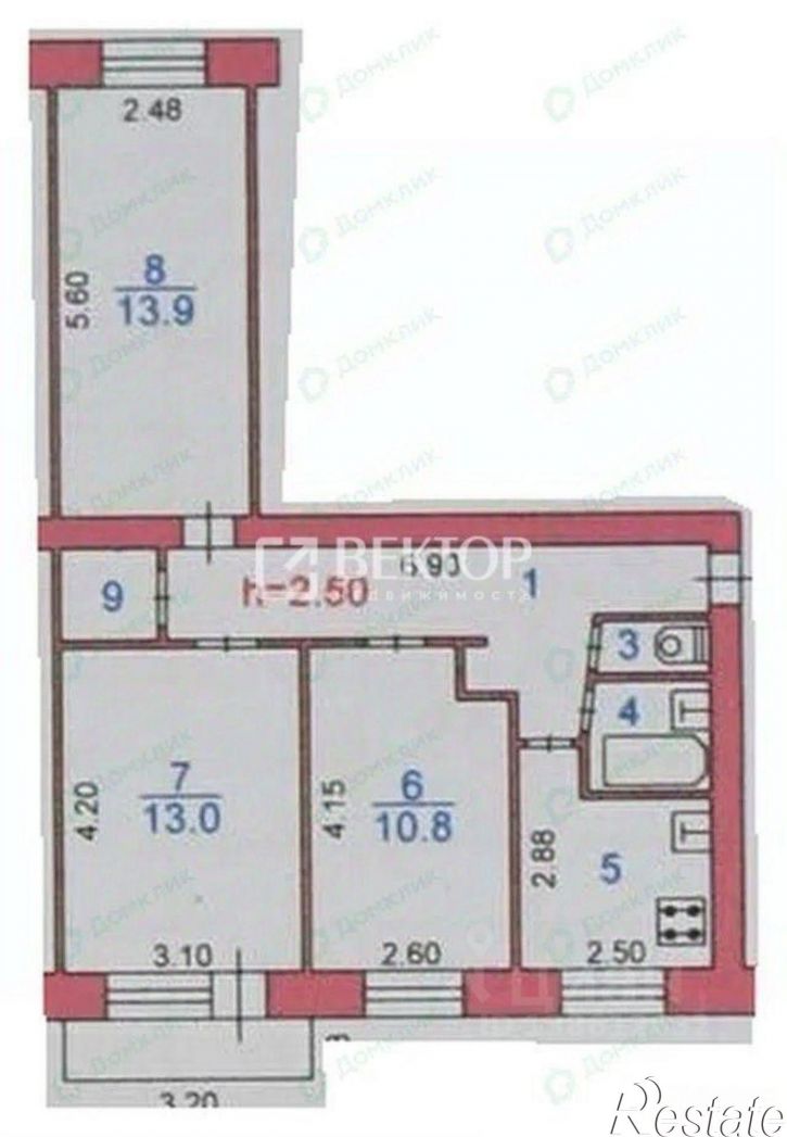 3-комн квартира Бакинский пр-д, 86,  д. 86