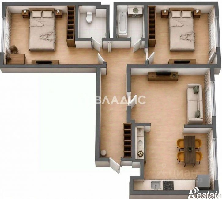 2-комн квартира Лежневская улица, 213,  д. 213