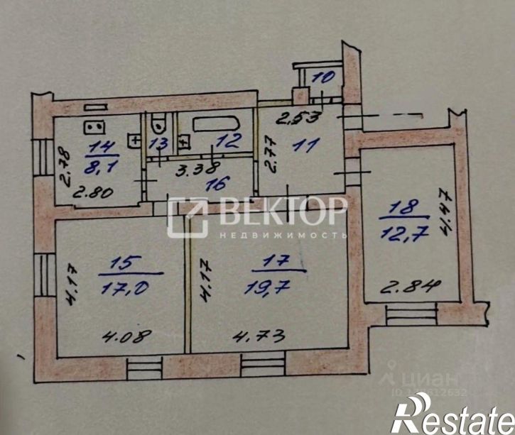 3-комн квартира улица Собинова, 61,  д. 61