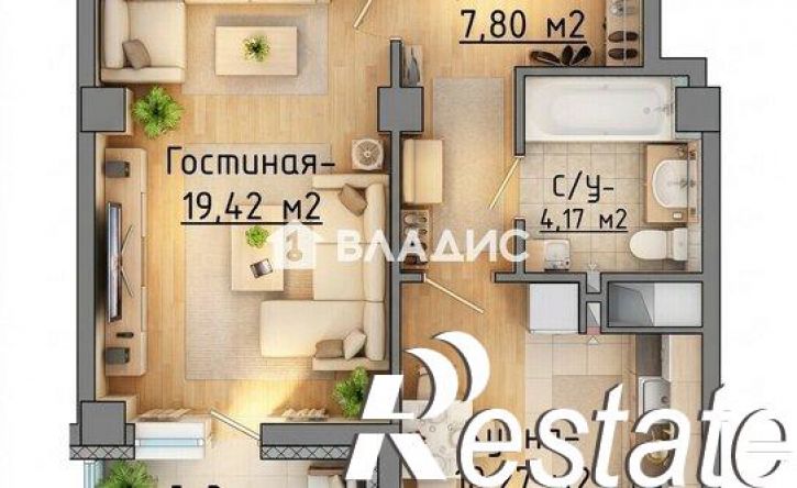 1-комн квартира улица Полка Нормандия-Неман, 106 к2,  д. 106 к2
