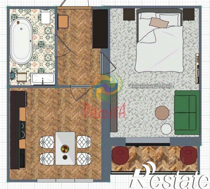 1-комн квартира переулок Белинского, 6,  д. 6