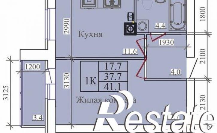 1-комн квартира в новом доме улица Павла Большевикова, 50 к6,  д. 50 к6