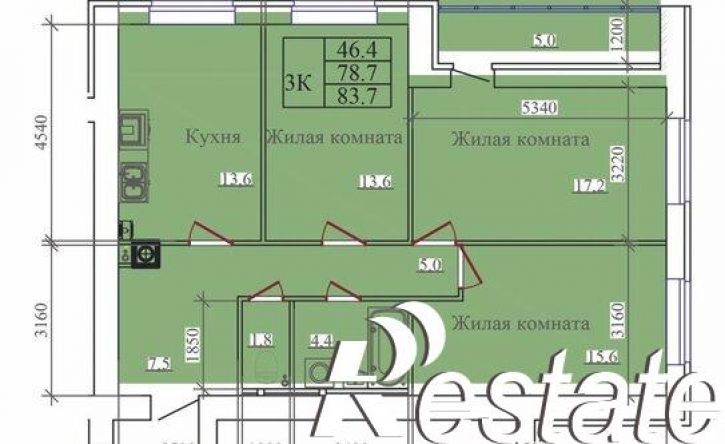 3-комн квартира в новом доме улица Павла Большевикова, 50 к6,  д. 50 к6
