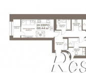 2-комн, 68 кв м, этаж 2/14 улица 8 Марта, 17