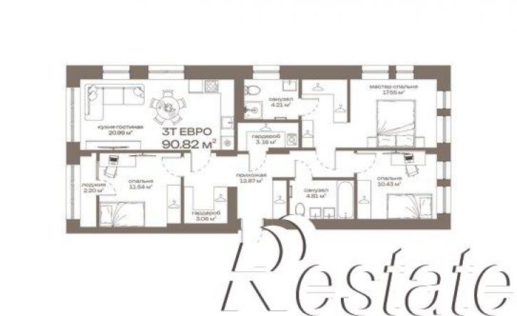 3-комн квартира в новом доме улица 8 Марта, 17,  д. 17