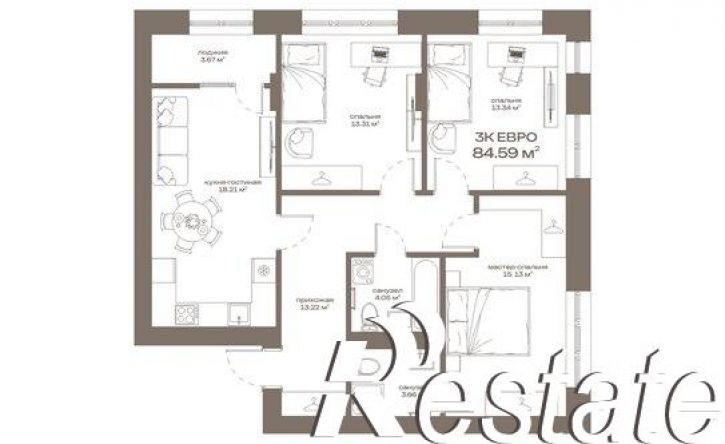 3-комн квартира в новом доме улица 8 Марта, 17,  д. 17