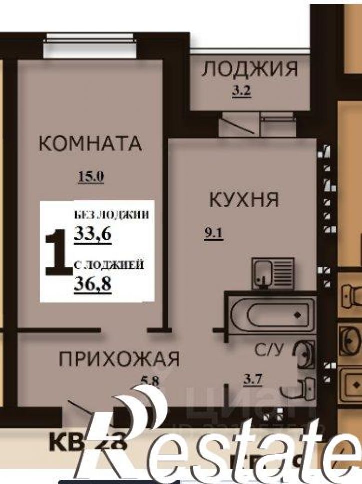1-комн квартира Лесная улица, 1 к1,  д. 1 к1