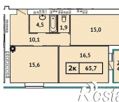2-комн, 65 кв м, этаж 8/9 улица Лакина, 4