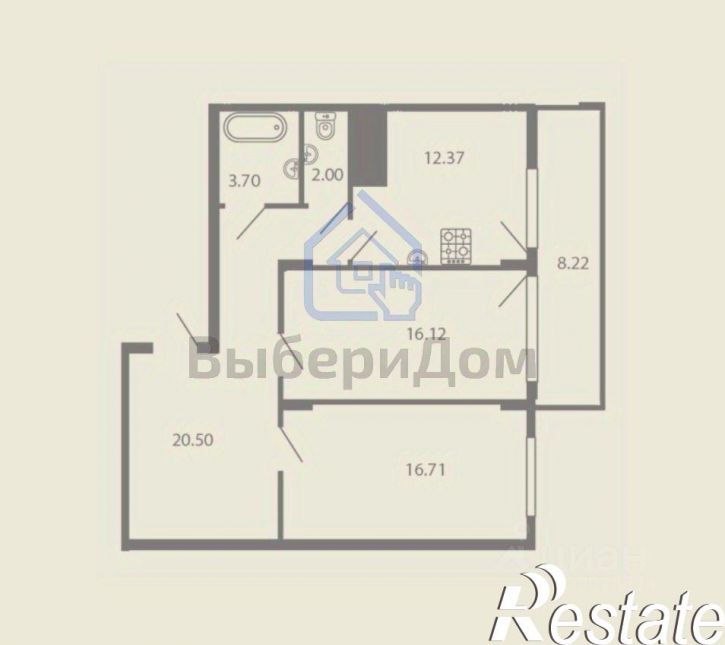 2-комн квартира Профсоюзная улица, 8,  д. 8
