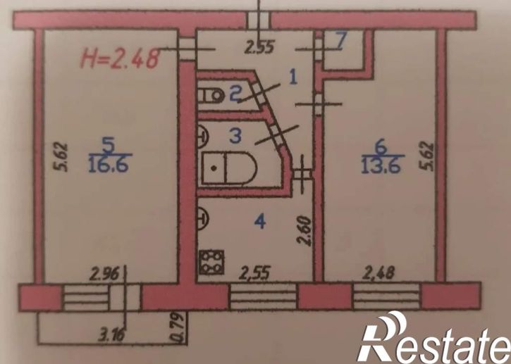 2-комн квартира Текстильщиков проспект, д.46А